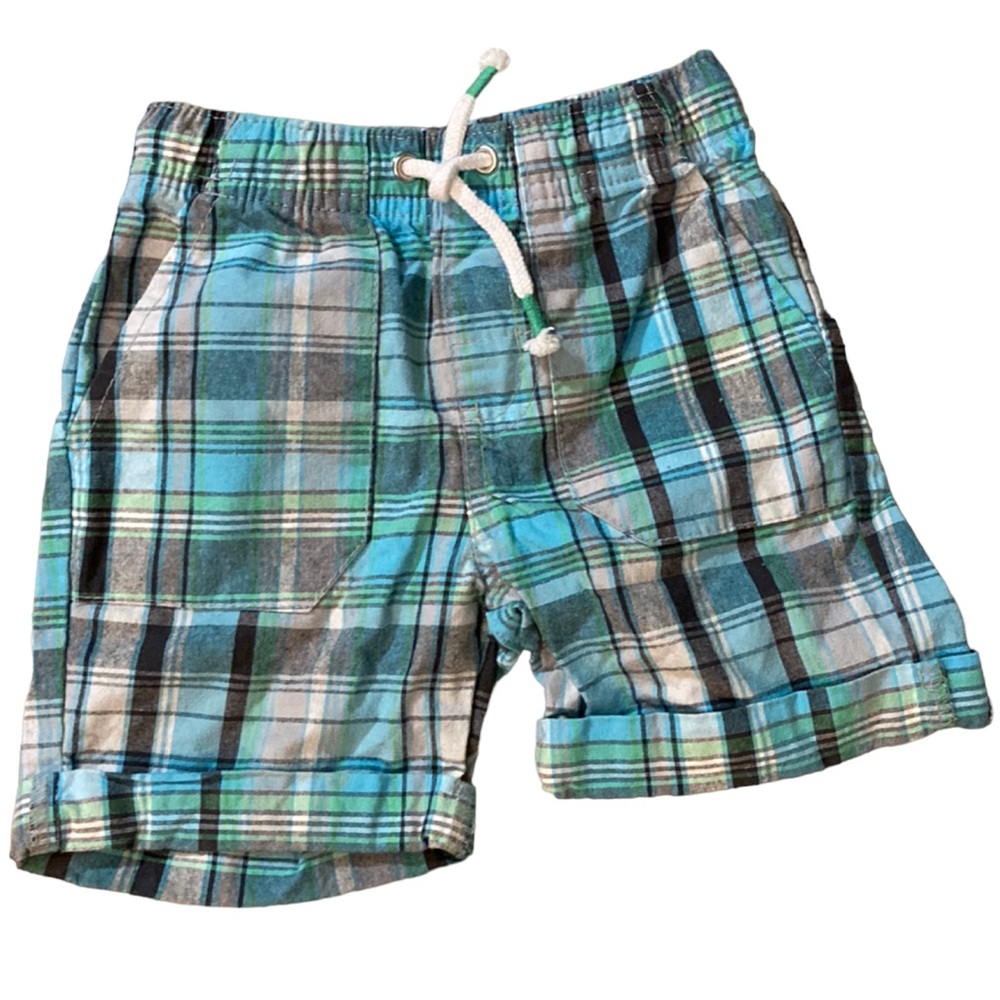 NEW Boys Plaid Pull-on Rolled Hem Shorts - Size 2t